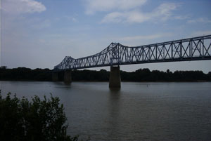 The Kentucky side of the Glover Cary Bridge