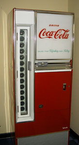 An old vending machine for bottles of Coca-Cola