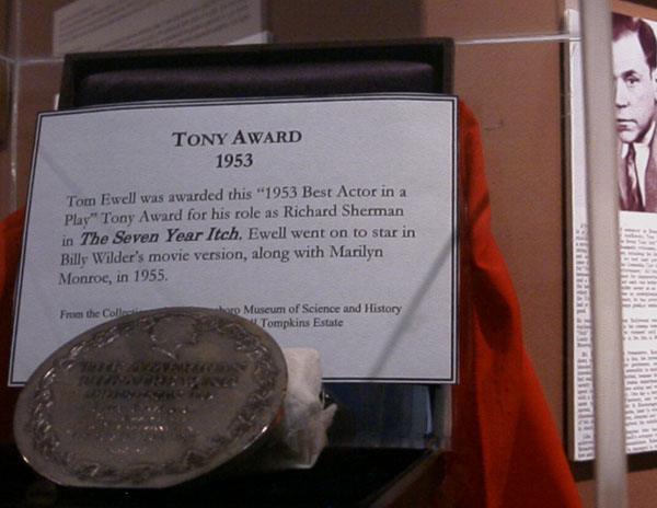 Close-up of Tom Ewell's Tony Awward for The Seven Year Itch