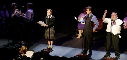 Amy Walker as Betty Roberts, Gary Sandy as Victor Comstock and 
	Mark Sawyer-Daily as Mr. Gianetti.